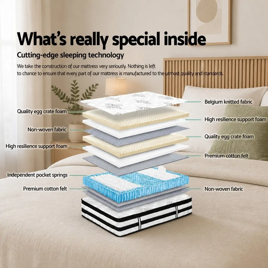 Super King Mattress Euro Top 34cm Medium Firm Support