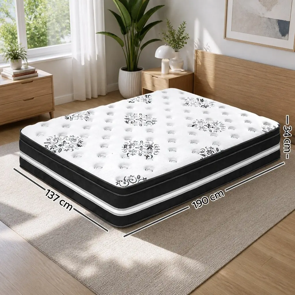Double Mattress for Bedroom 34cm Cool Gel Memory Foam Medium Firm Support