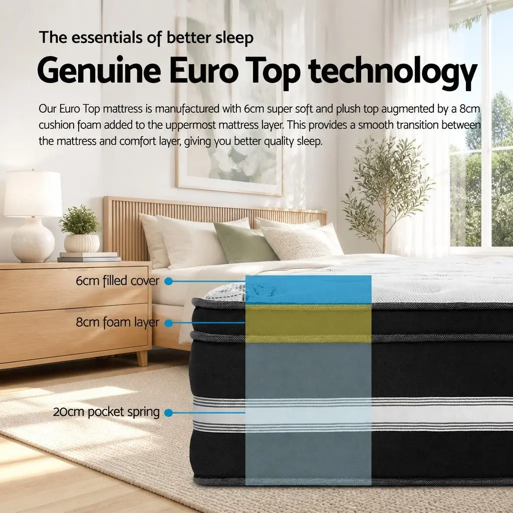 Double Mattress for Bedroom 34cm Cool Gel Memory Foam Medium Firm Support