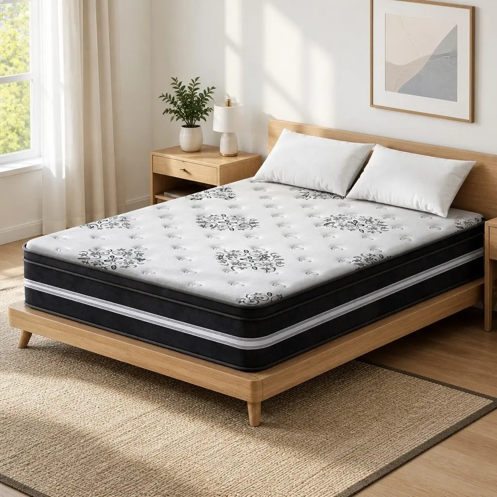 King Size Mattress 34cm Euro Top Cool Gel Memory Foam Medium Firm Support