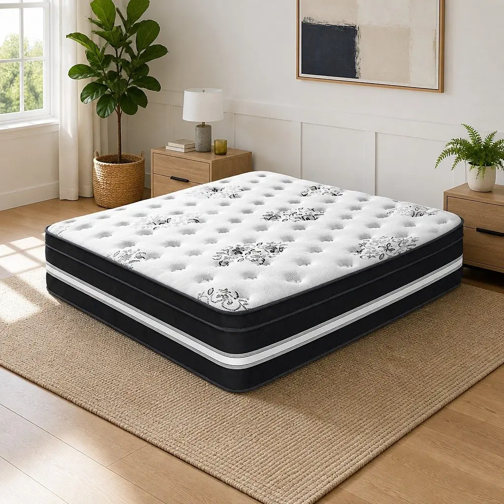 King Size Mattress 34cm Euro Top Cool Gel Memory Foam Medium Firm Support