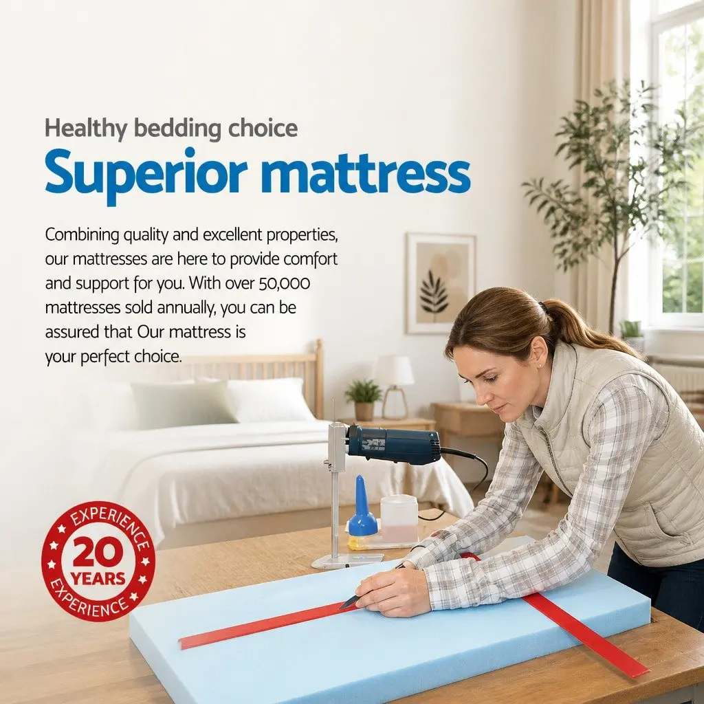Queen Mattress Euro Top 34cm Cool Gel Memory Foam Medium Firm Support