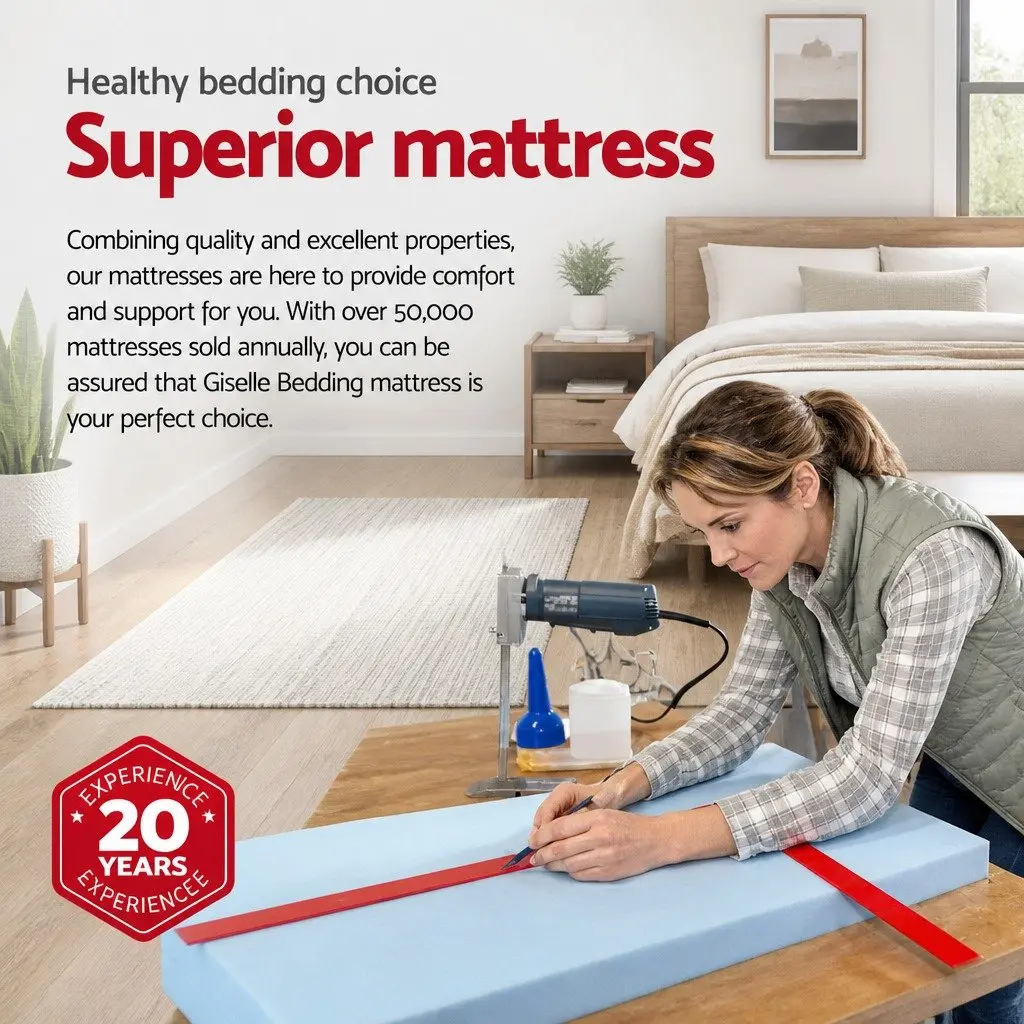Single Mattress 34cm Cool Gel Memory Foam Medium Firm Support Euro Top Construction