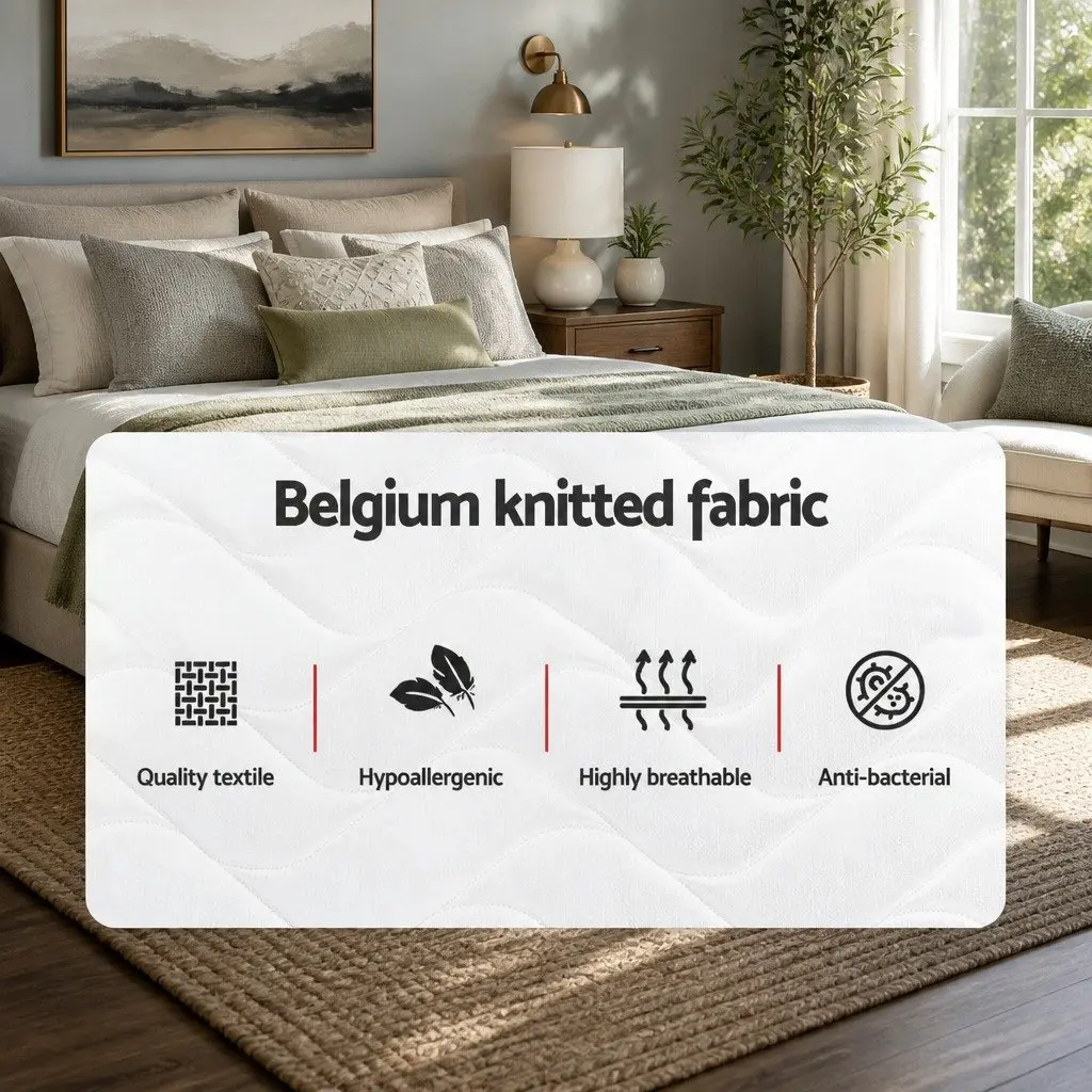 Double Mattress 13cm Bonnell Spring Medium Firm Tight Top Black White