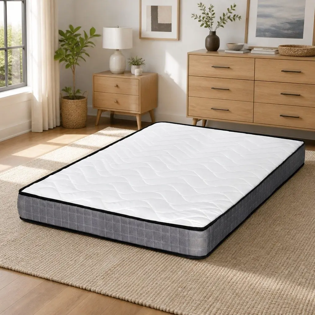 Queen Mattress Medium Firm 13cm Thick Bonnell Spring Tight Top Quilted Bed