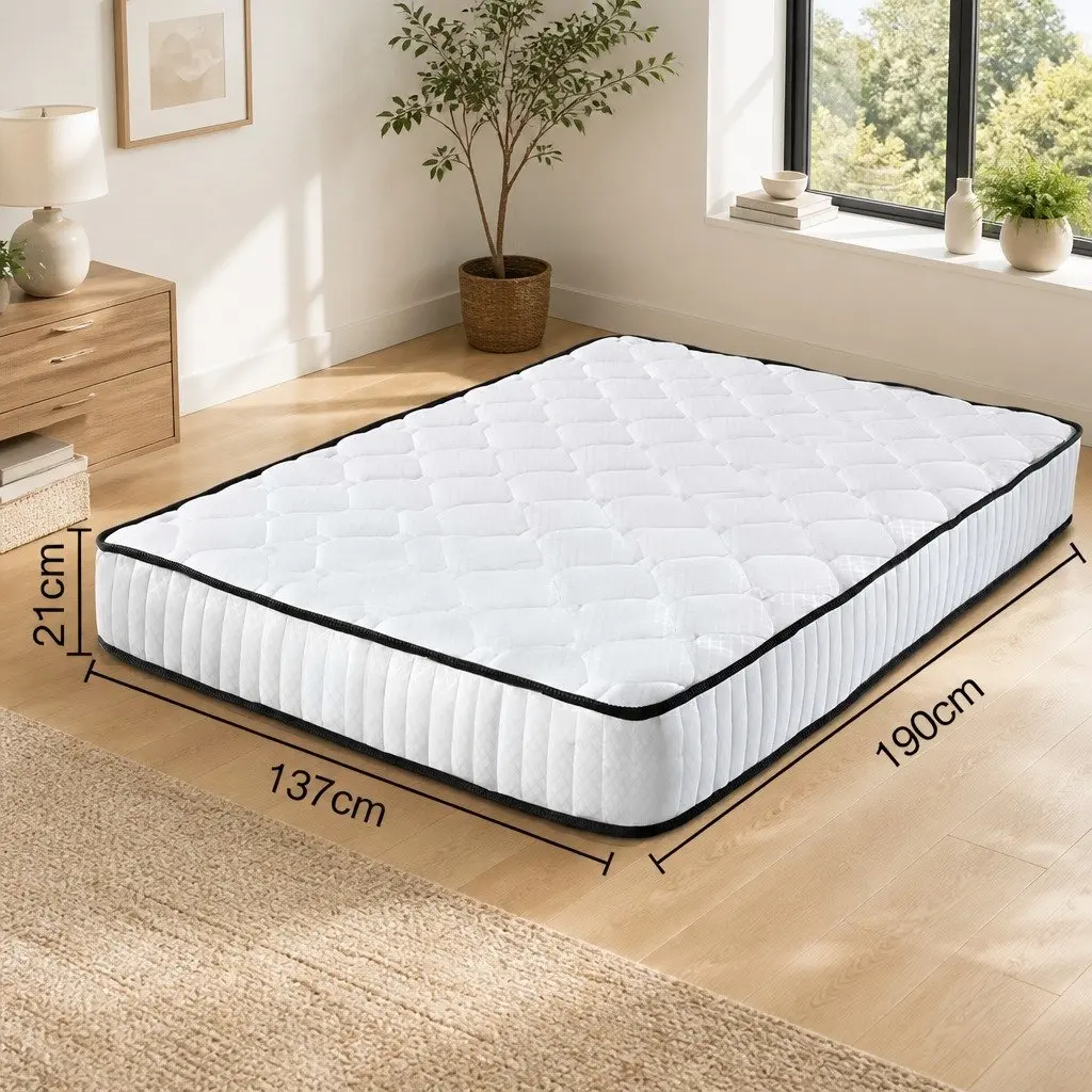 Double Mattress for Bedroom 21cm Tight Top Pocket Spring Medium Firmness Queen Size