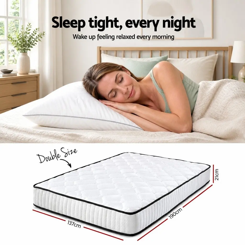 Double Mattress for Bedroom 21cm Tight Top Pocket Spring Medium Firmness Queen Size