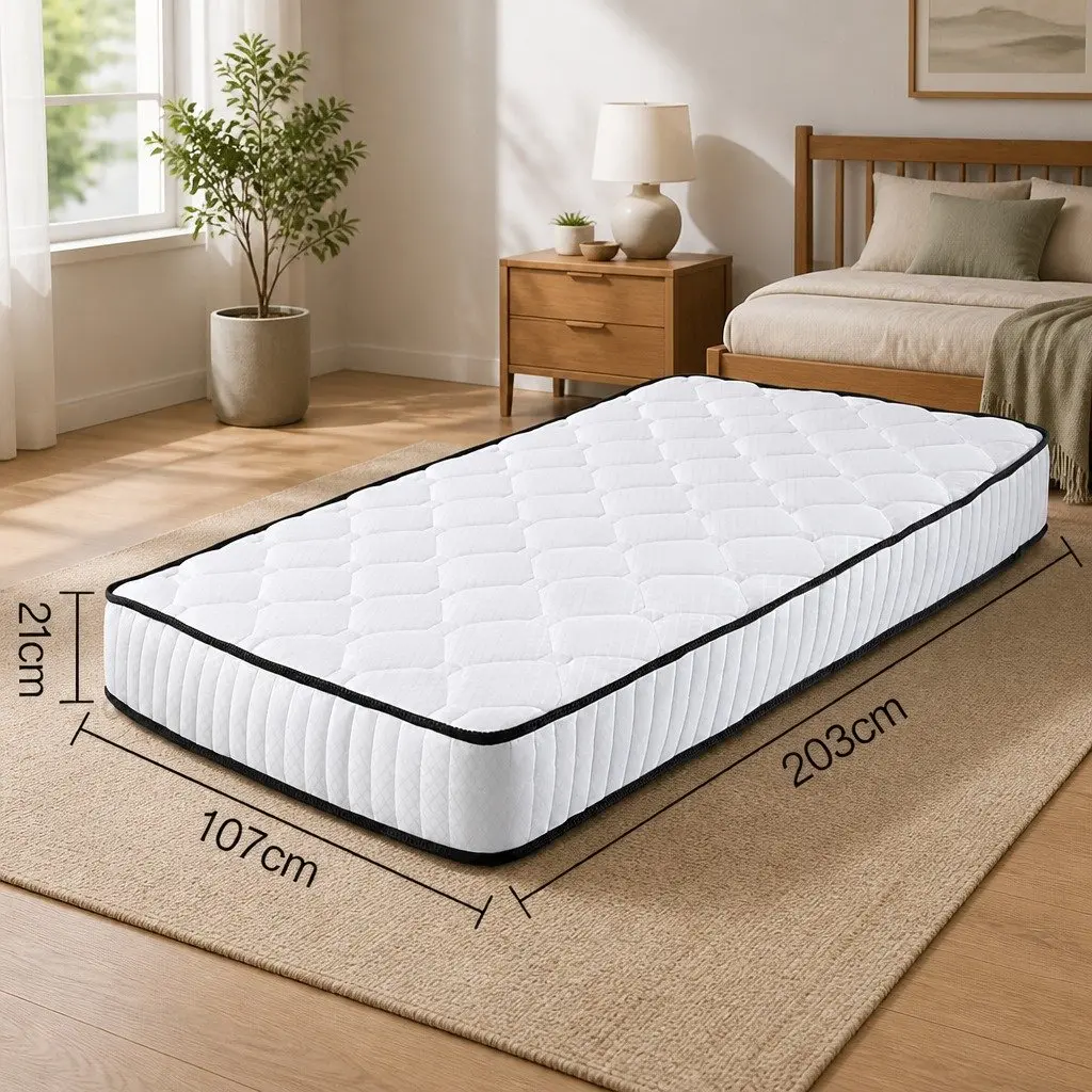 King Single Mattress 21cm Tight Top Pocket Spring Coil Bed Medium Firmness