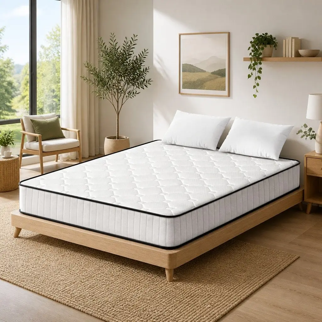 Queen Mattress Medium Firmness Pocket Spring Tight Top 21cm White