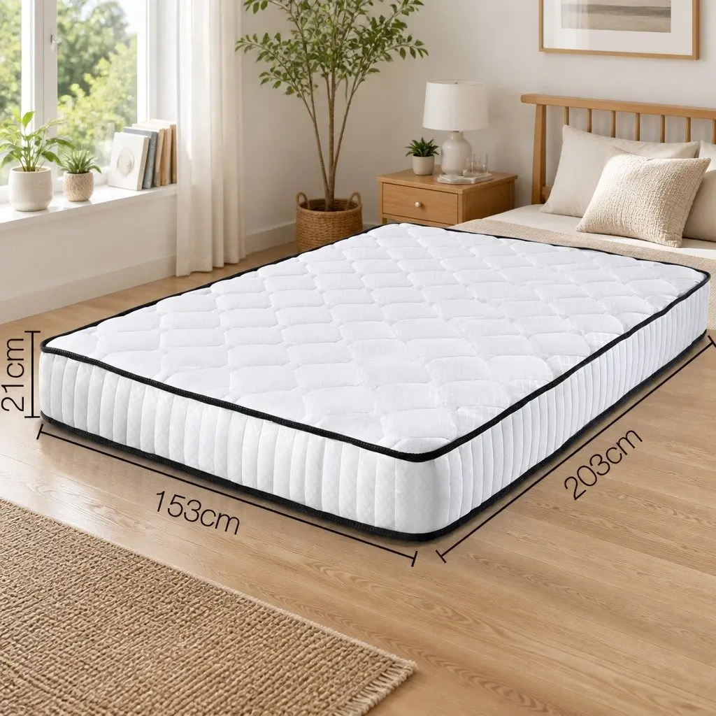 Queen Mattress Medium Firmness Pocket Spring Tight Top 21cm White