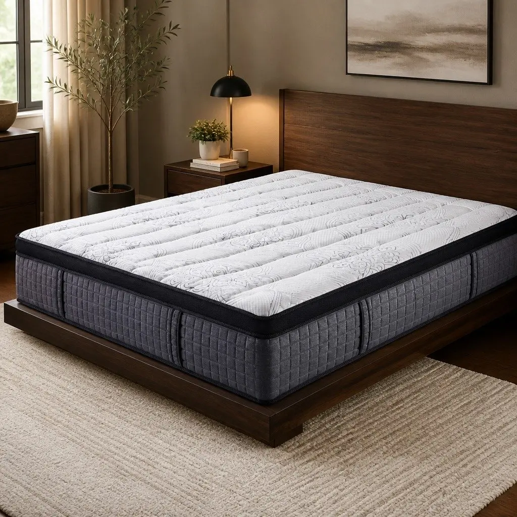 King Size Mattress for Bedroom 34cm Medium Firm Support with 9-Zone Pocket Spring System