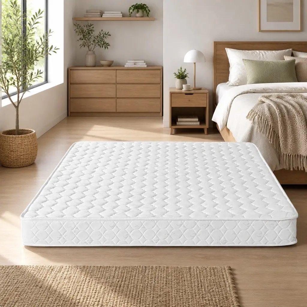 Medium Firm King Single Mattress 13cm Bonnell Spring Tight Top White