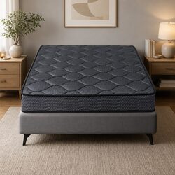 King Single Mattress 16cm Tight Top Bonnell Spring Medium Firm Grey