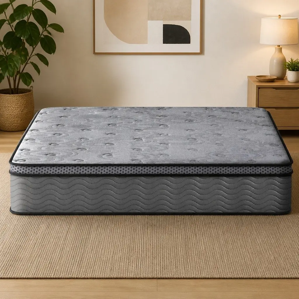 Double Mattress Euro Top Medium-Firm Support 26cm Grey Pocket Spring Bed