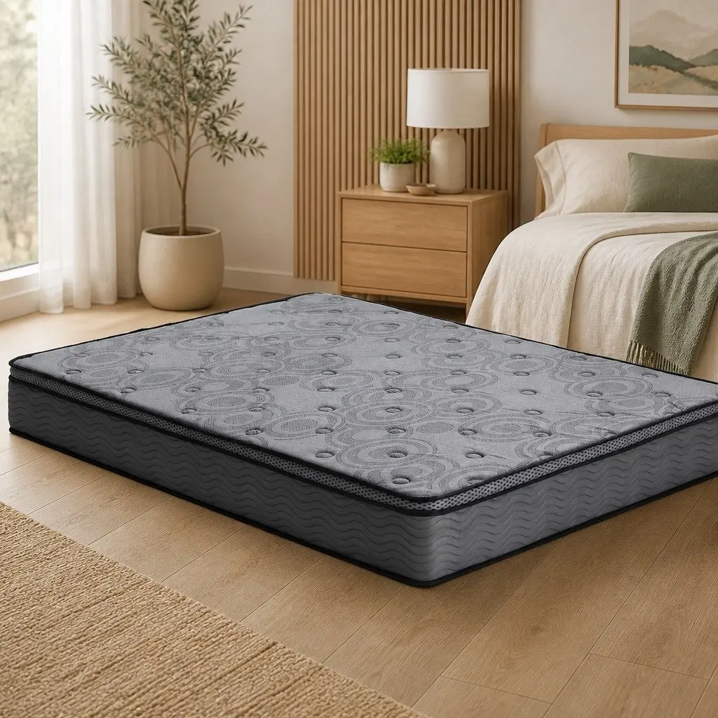 Double Mattress Euro Top Medium-Firm Support 26cm Grey Pocket Spring Bed