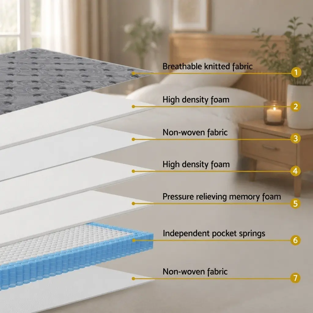 26cm Thick Single Mattress in Grey