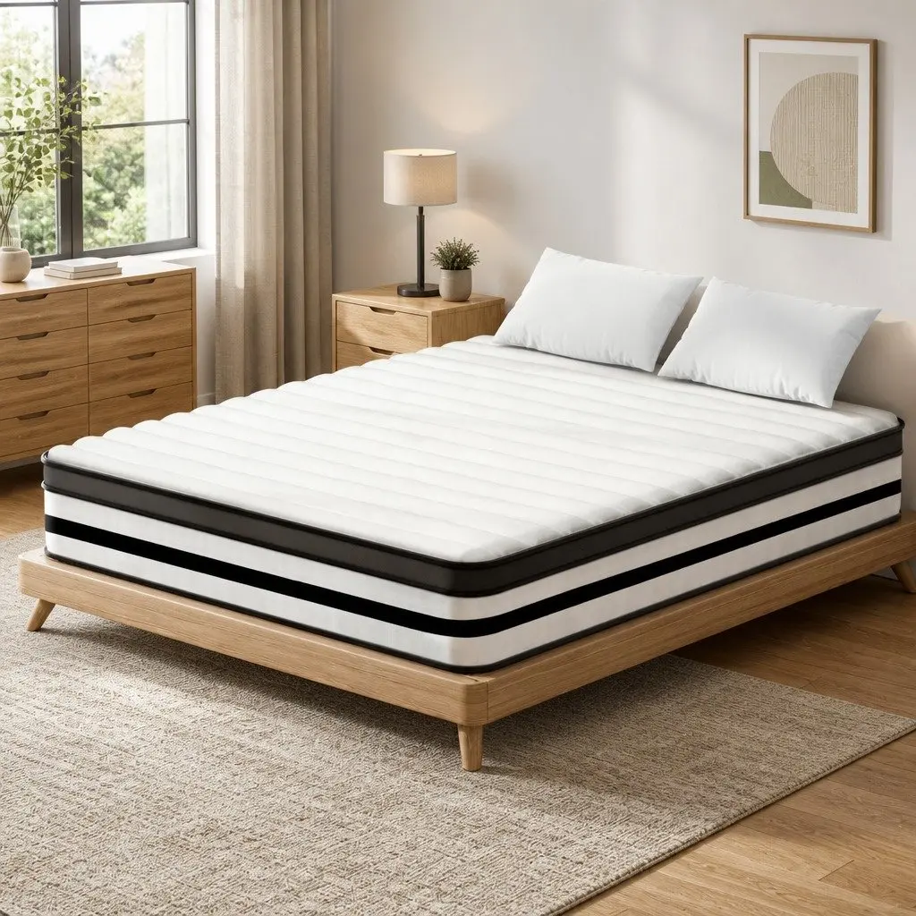 Double Mattress Euro Top Plush Pocket Spring 27cm Medium Firmness