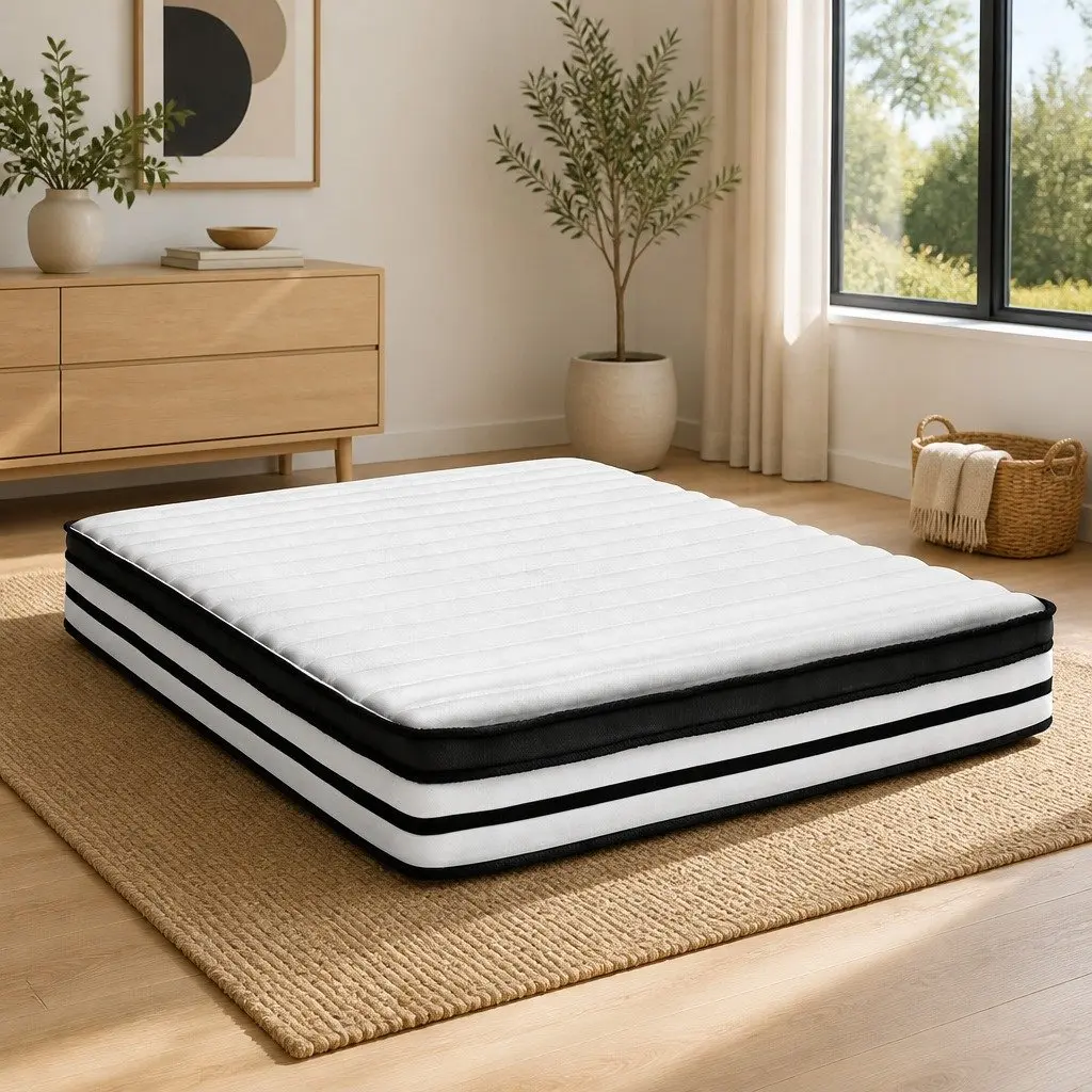 Queen Mattress Euro Top 27cm Pocket Spring Medium Firmness Sleep Support