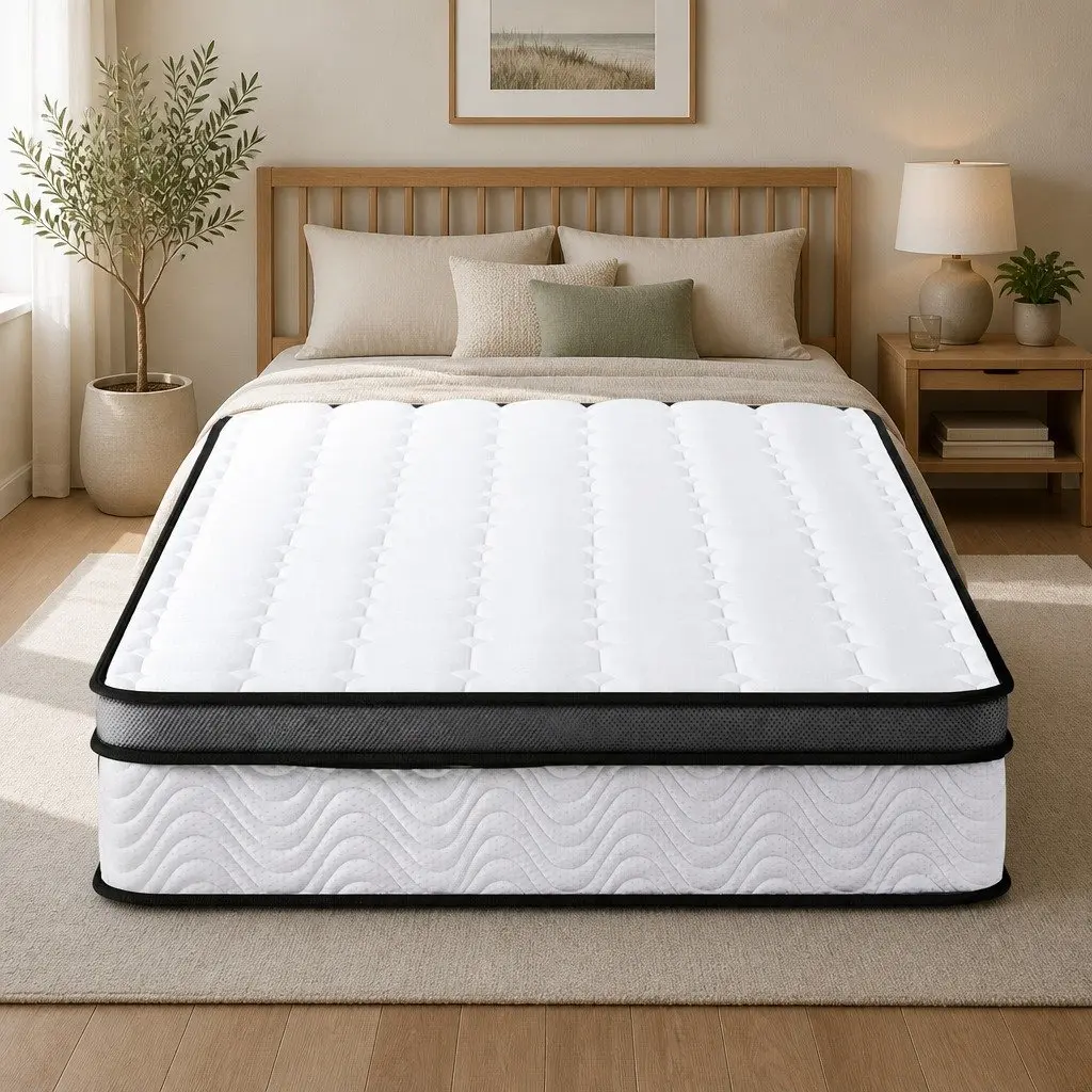 King Single Mattress 25cm Bonnell Spring Medium Firm Cool Gel Foam Support