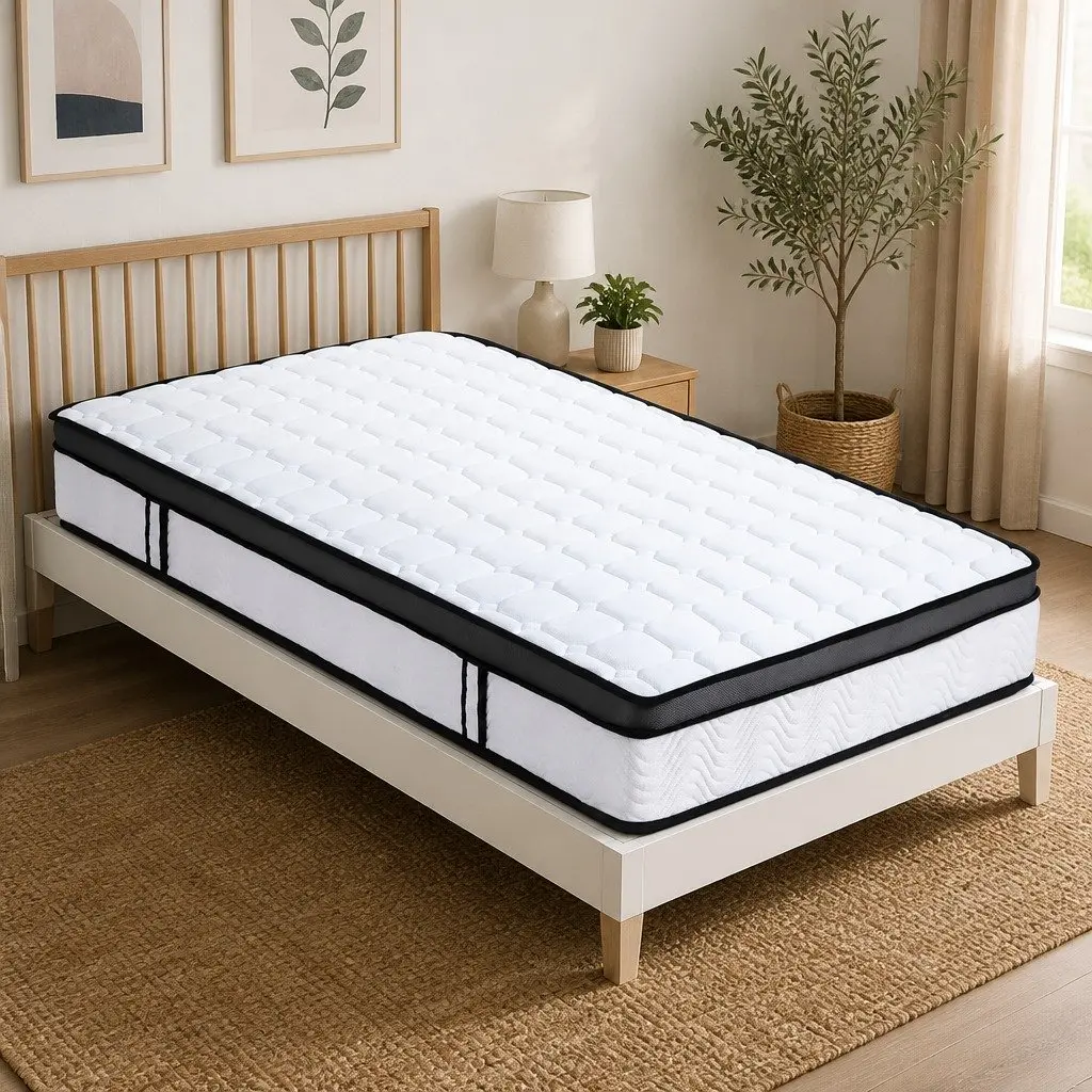 King Single Mattress 25cm Bonnell Spring Medium Firm Cool Gel Foam Support