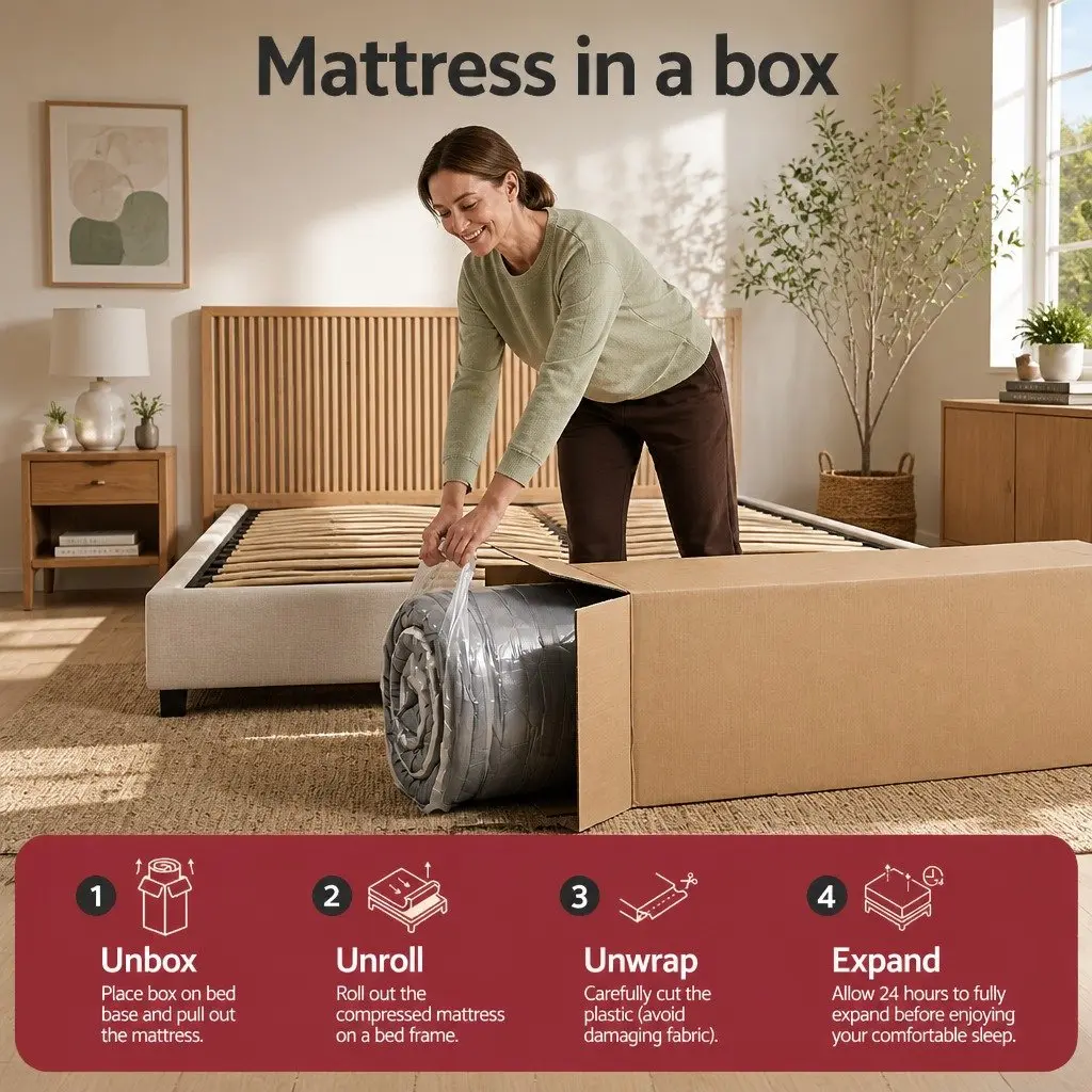 Double Mattress for Bedroom 35cm Hybrid Pocket Spring Euro Top Medium Firm Grey