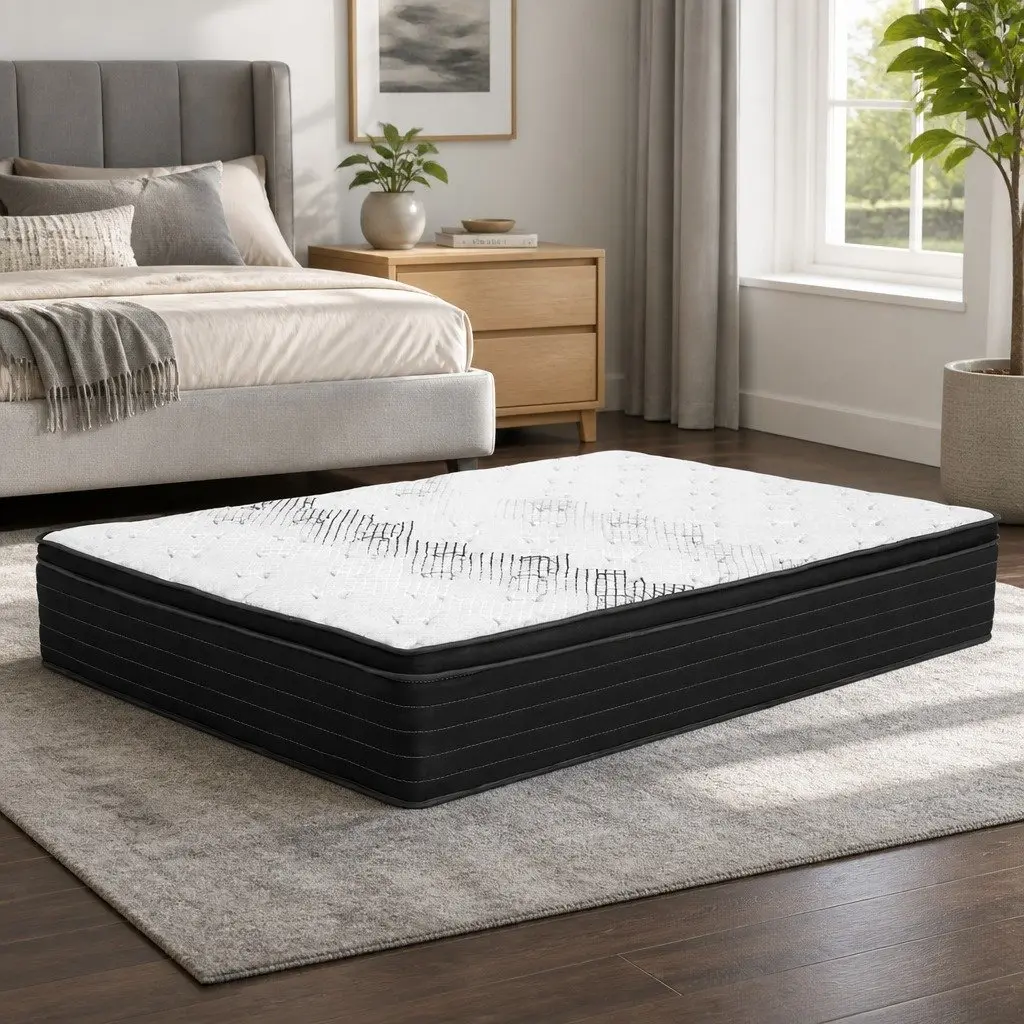 Double Mattress for Bedroom 32cm Extra Firm Pocket Spring Hypoallergenic Dust Mite Resistant