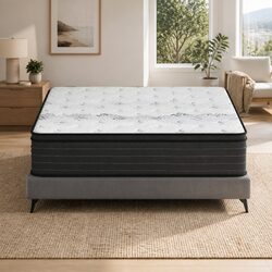 King Size Mattress 32cm Extra Firm Pocket Spring Bed Support White Black