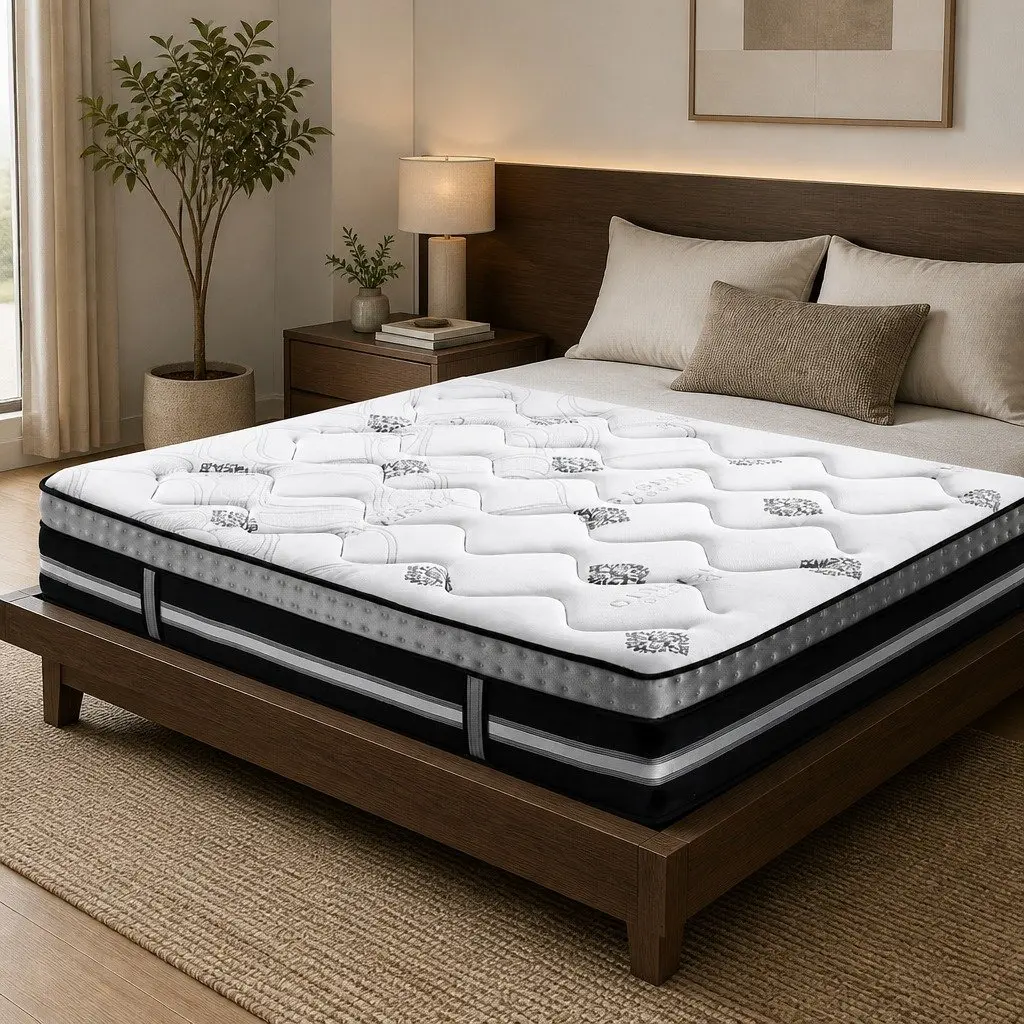 King Size Mattress 35cm Pocket Spring Gel Memory Foam Bed in a Box Medium Firm