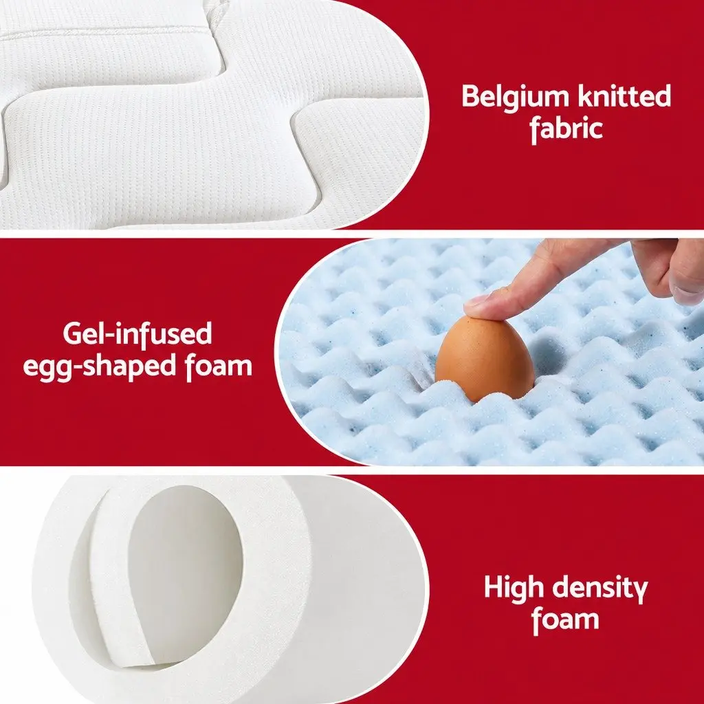 King Size Mattress 35cm Pocket Spring Gel Memory Foam Bed in a Box Medium Firm