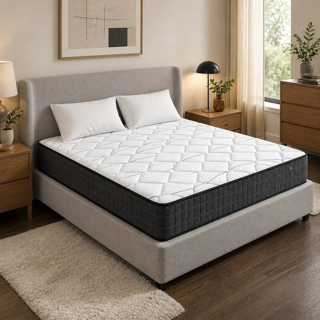 King Size Mattress for Sleeping 16cm Medium Firm Bonnell Spring Quilted Top