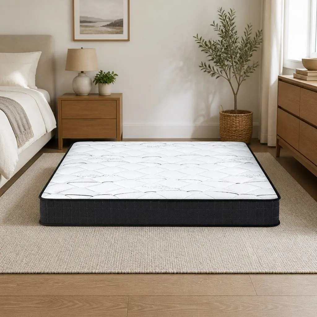 King Size Mattress for Sleeping 16cm Medium Firm Bonnell Spring Quilted Top