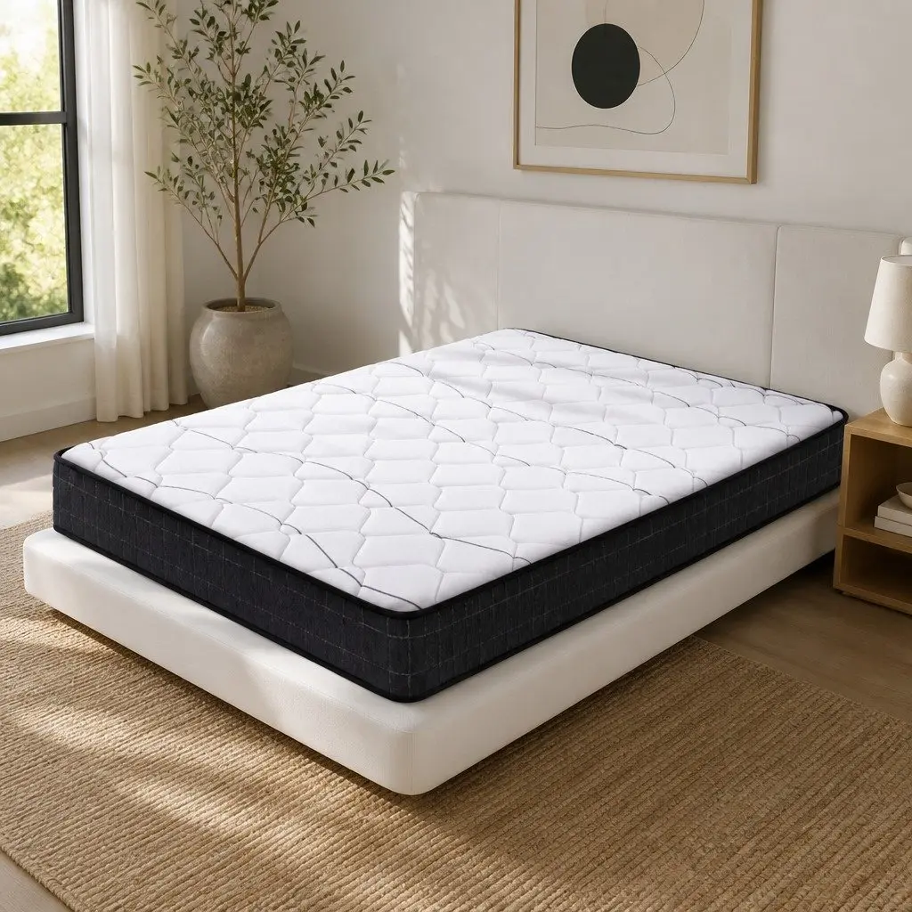 King Size Mattress for Sleeping 16cm Medium Firm Bonnell Spring Quilted Top