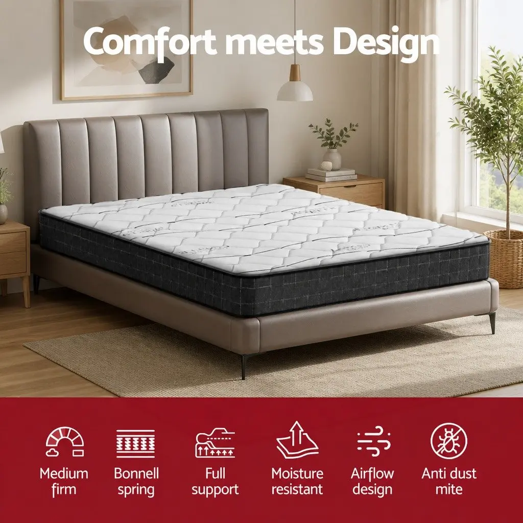 King Size Mattress for Sleeping 16cm Medium Firm Bonnell Spring Quilted Top