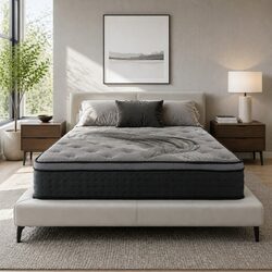 34cm Double Mattress - Medium Firm Euro Top with Coils