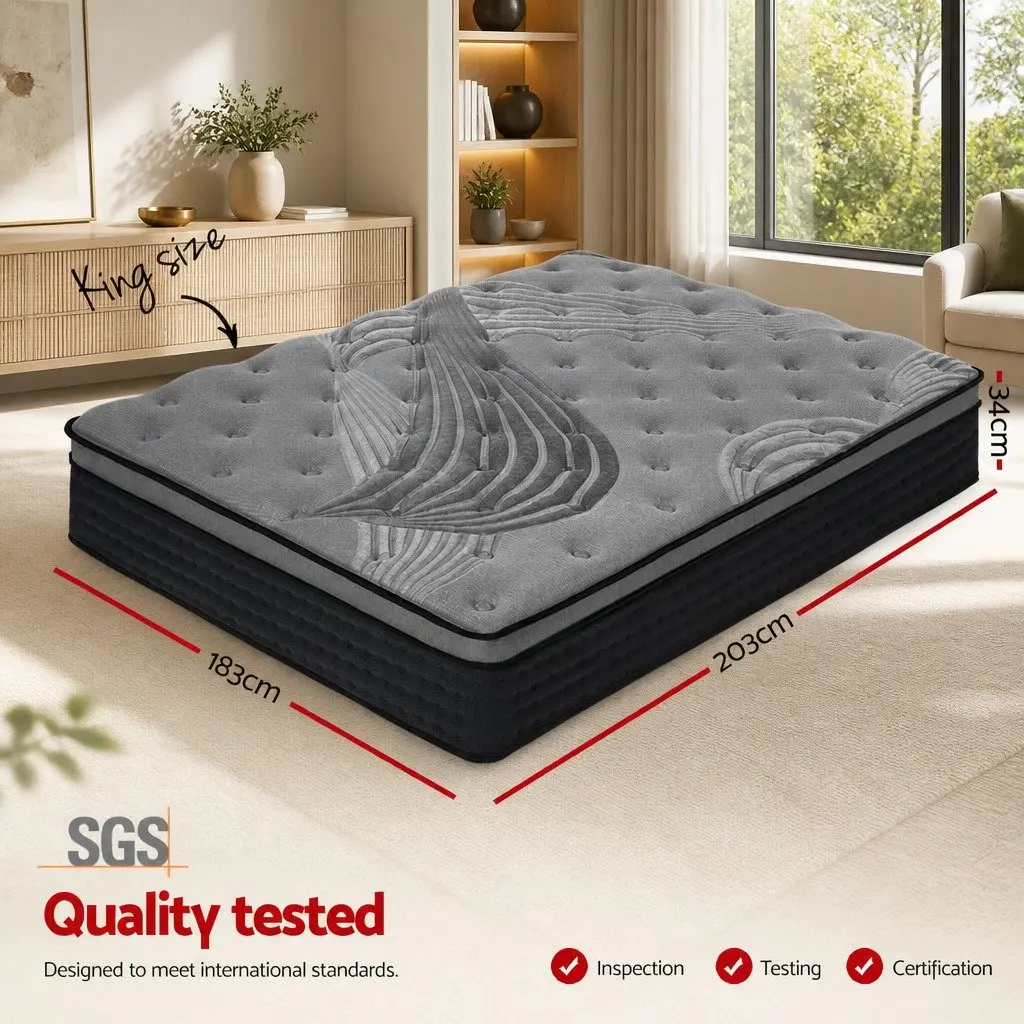 King Size 34cm Mattress with Pocket Springs