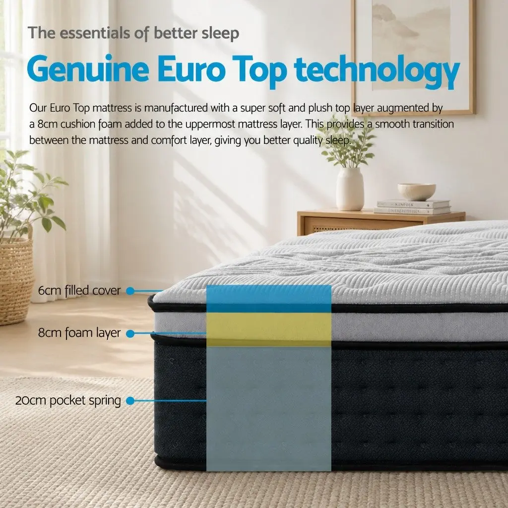 Queen Mattress 34cm Medium-Firm