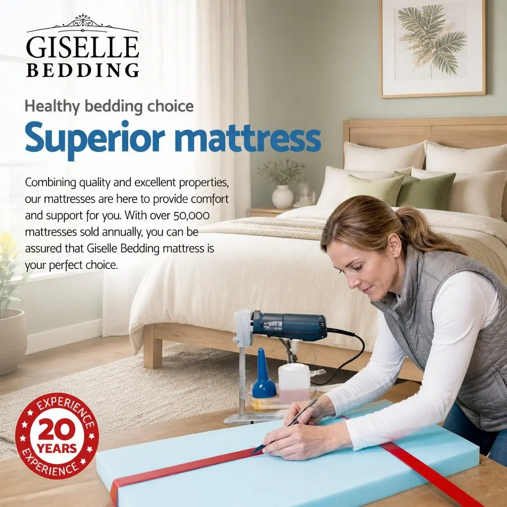 King Single Mattress 34cm Medium-Firm Euro Top Pocket Spring Bed Grey