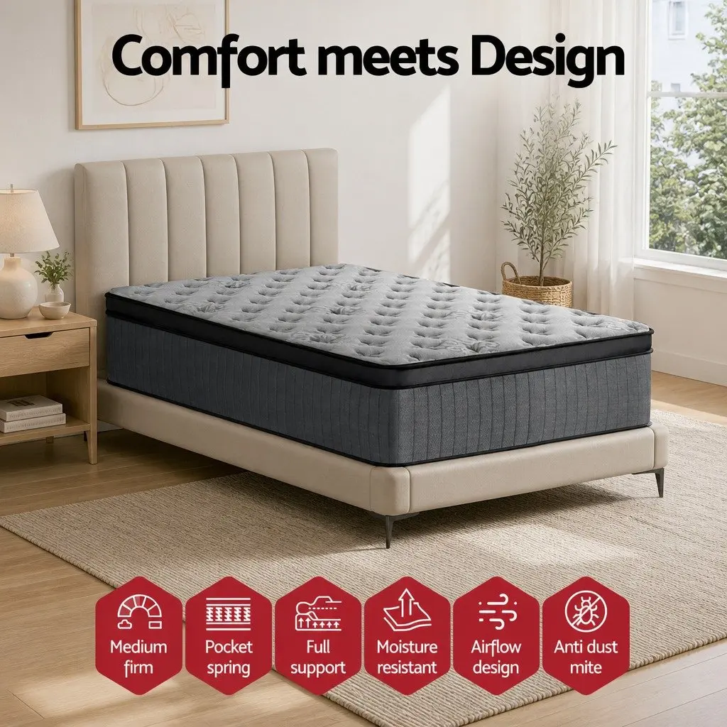34cm Medium-Firm Pocket Spring Mattress