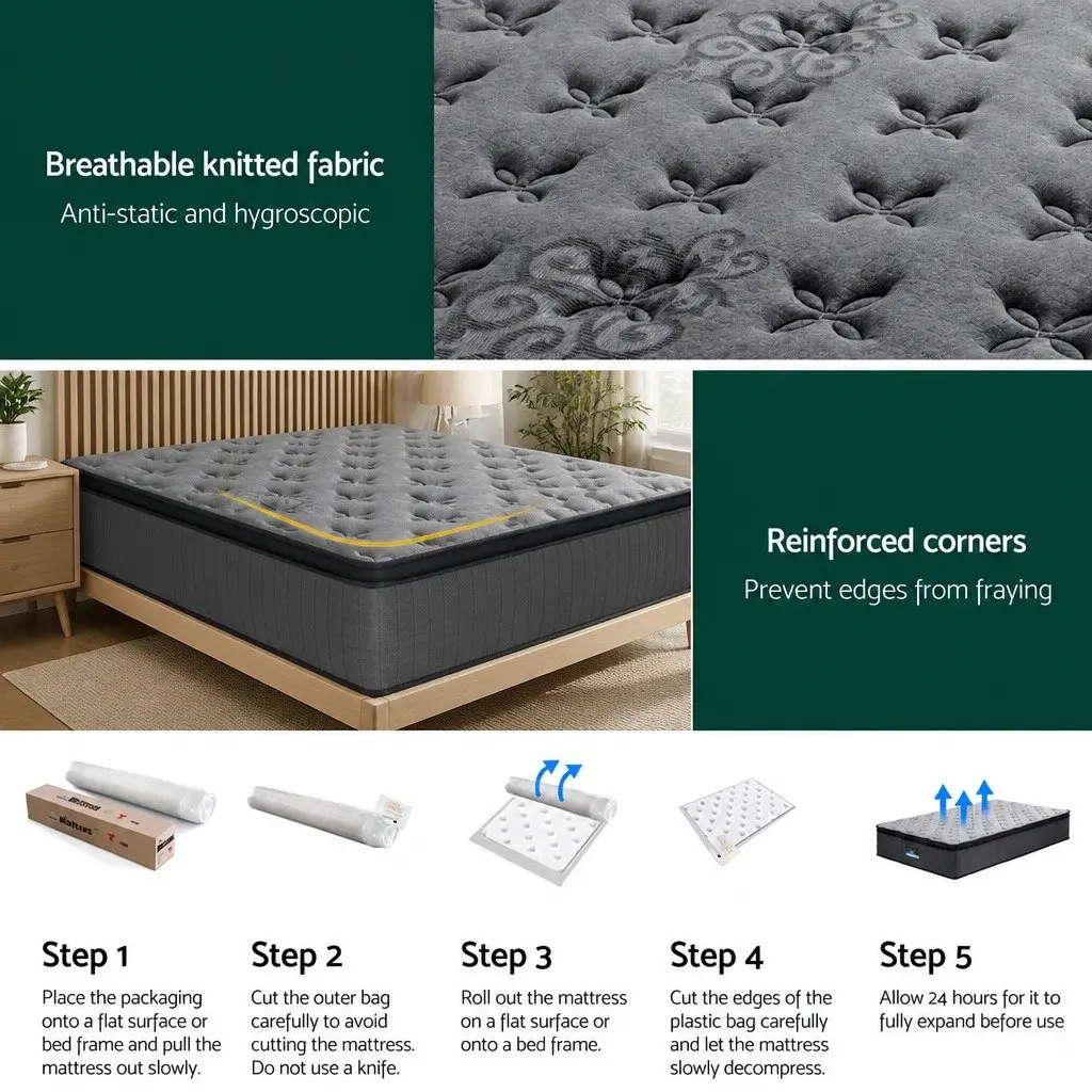34cm Medium-Firm Pocket Spring Mattress