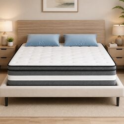 30cm Medium Firm Grey Queen Mattress with Pocket Springs
