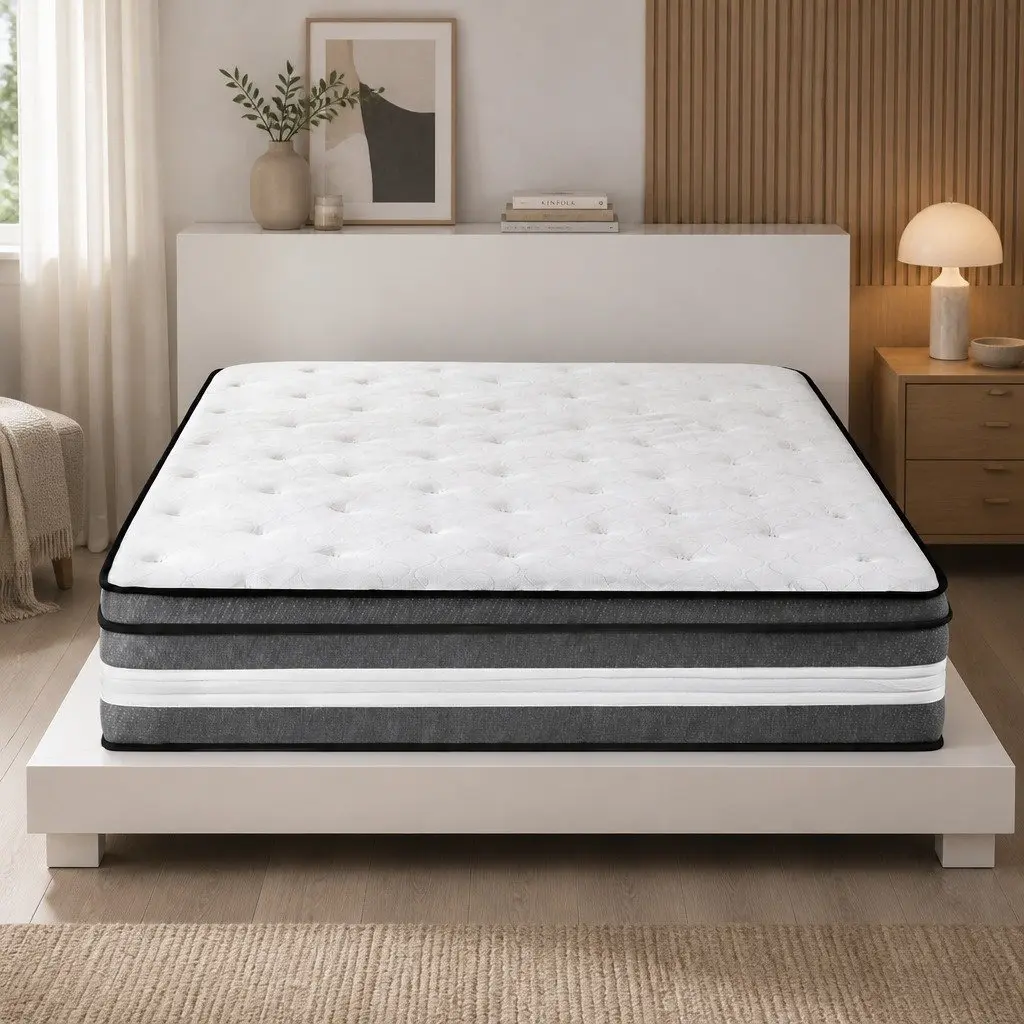 30cm Medium Firm Grey Queen Mattress with Pocket Springs