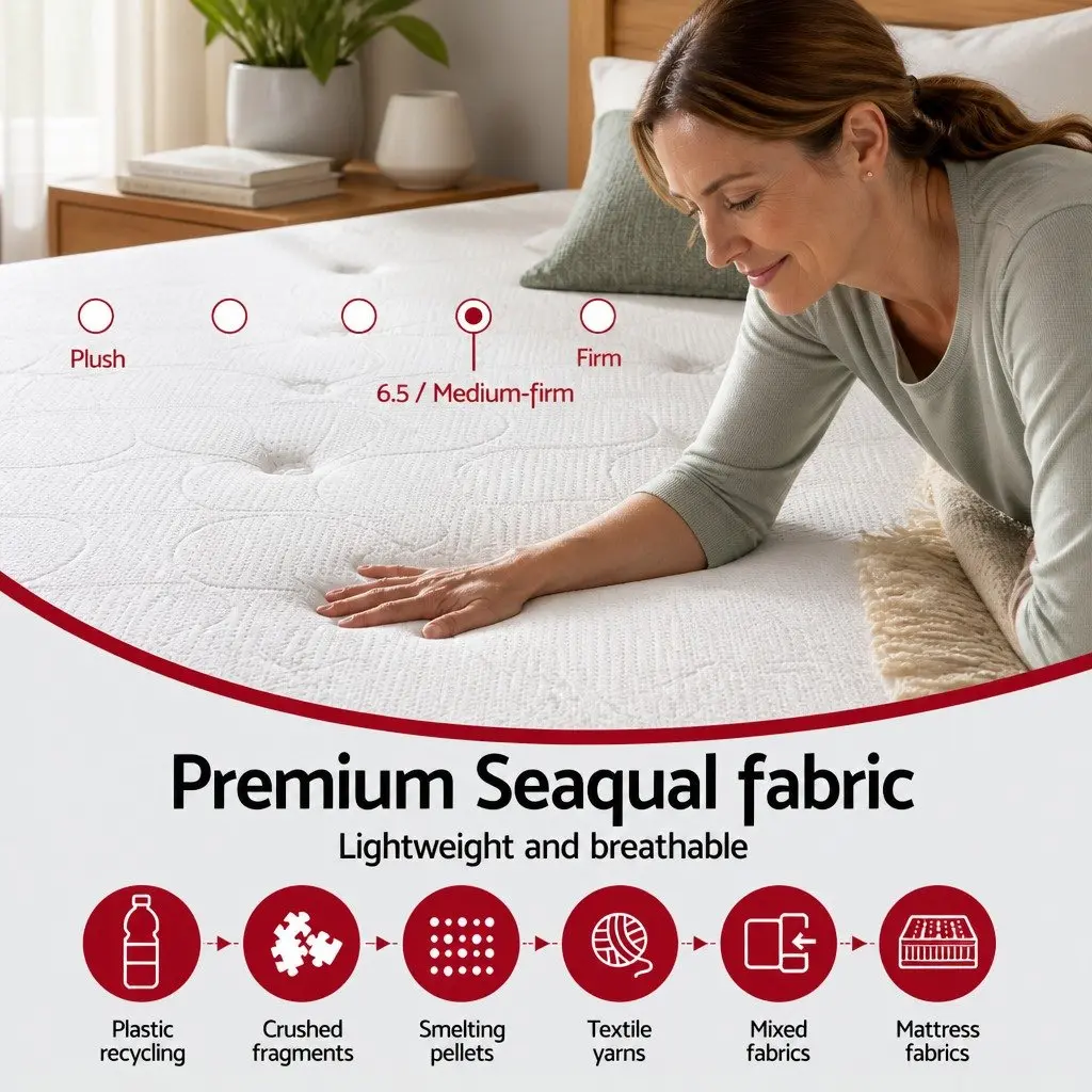 30cm Medium Firm Grey Queen Mattress with Pocket Springs