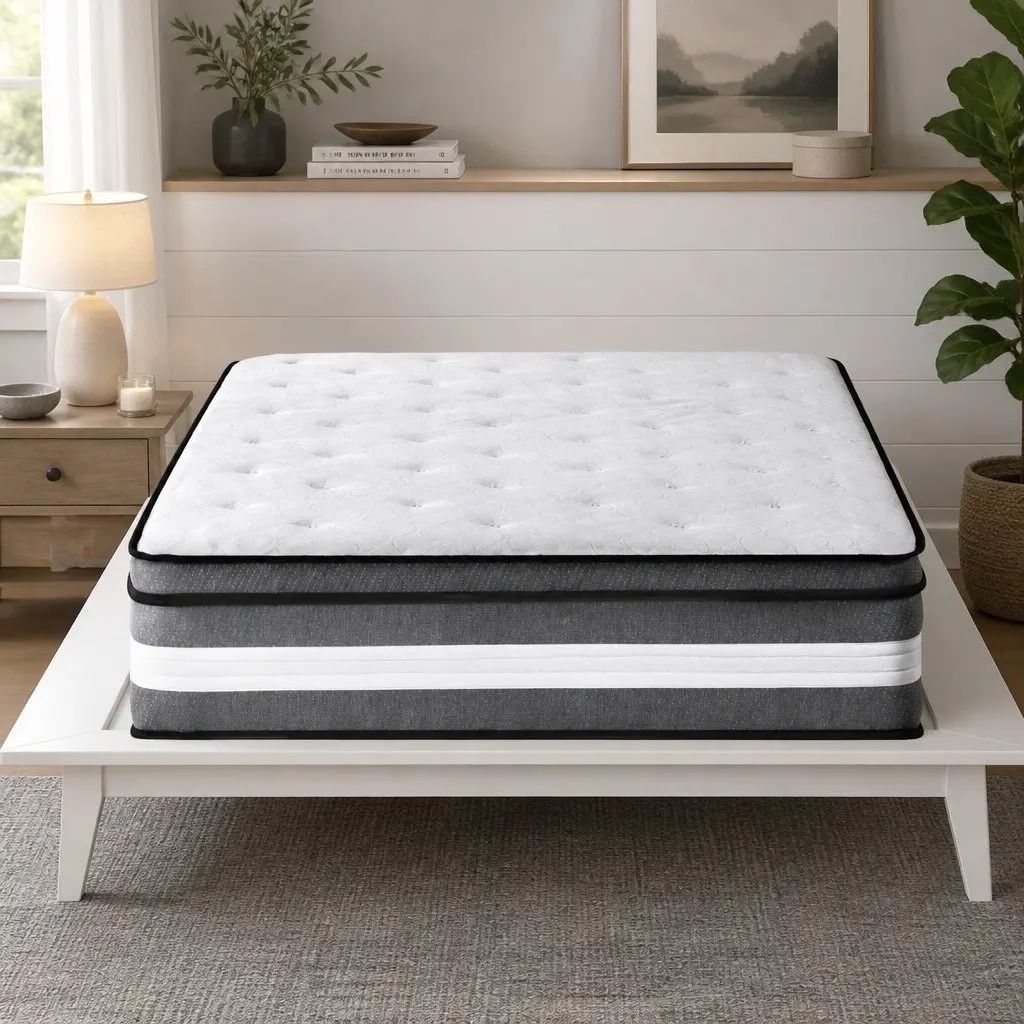 Single Mattress 30cm Medium Firm Support Euro Top Cooling Gel Memory Foam Pocket Spring