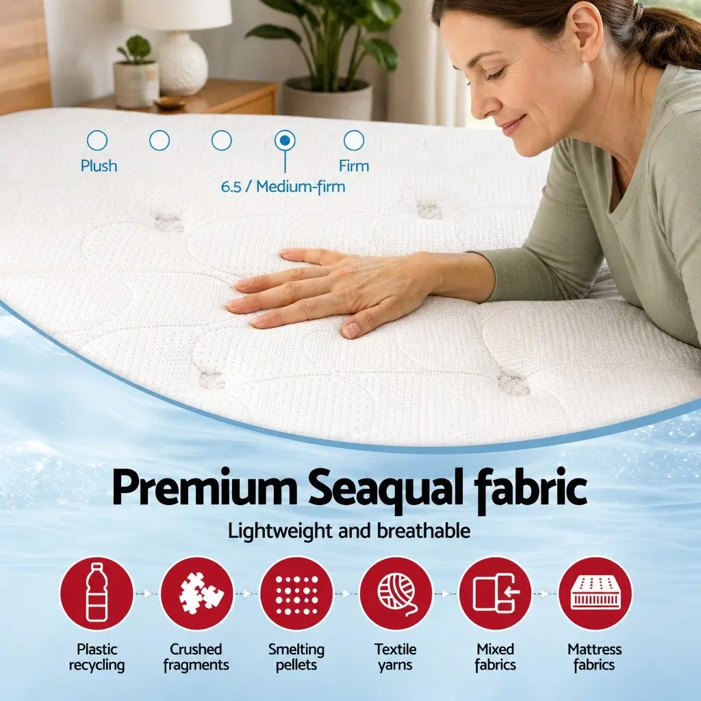 Single Mattress 30cm Medium Firm Support Euro Top Cooling Gel Memory Foam Pocket Spring