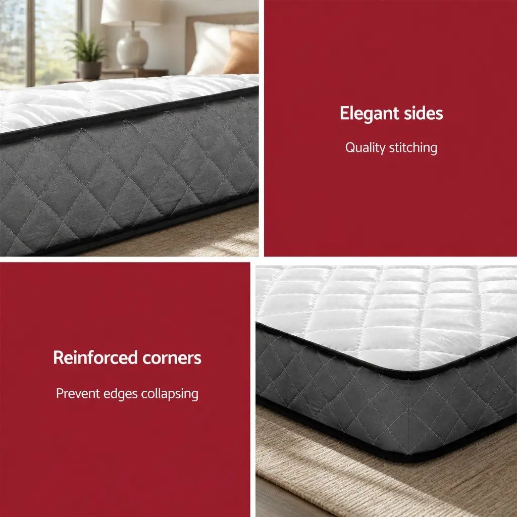 Queen Mattress Bonnell Spring Tight Top Medium-Firm 16cm White