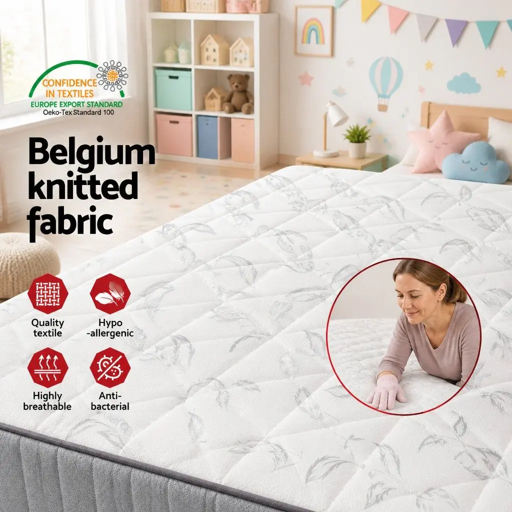 Single Mattress 16cm Bonnell Spring Tight Top Medium Firm Support Breathable