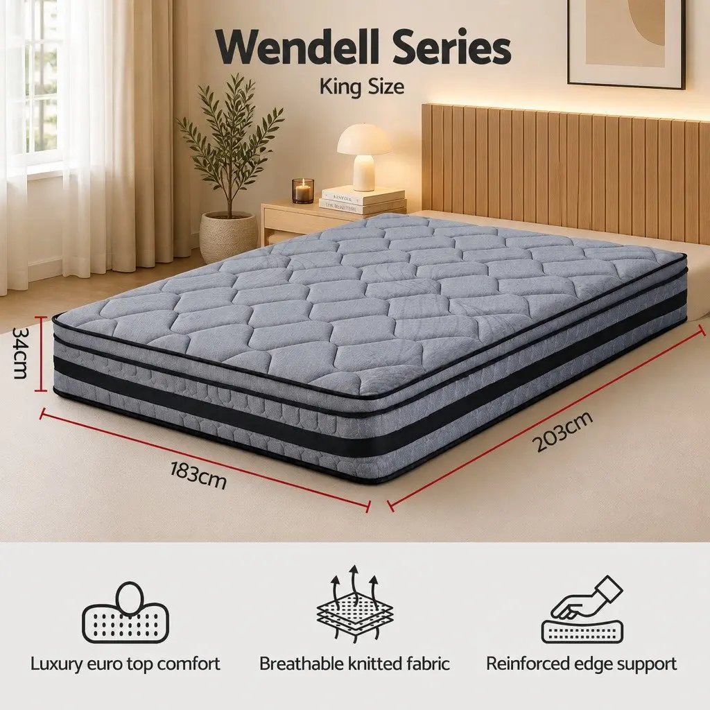 34cm King Size Hybrid Mattress with Pocket Springs