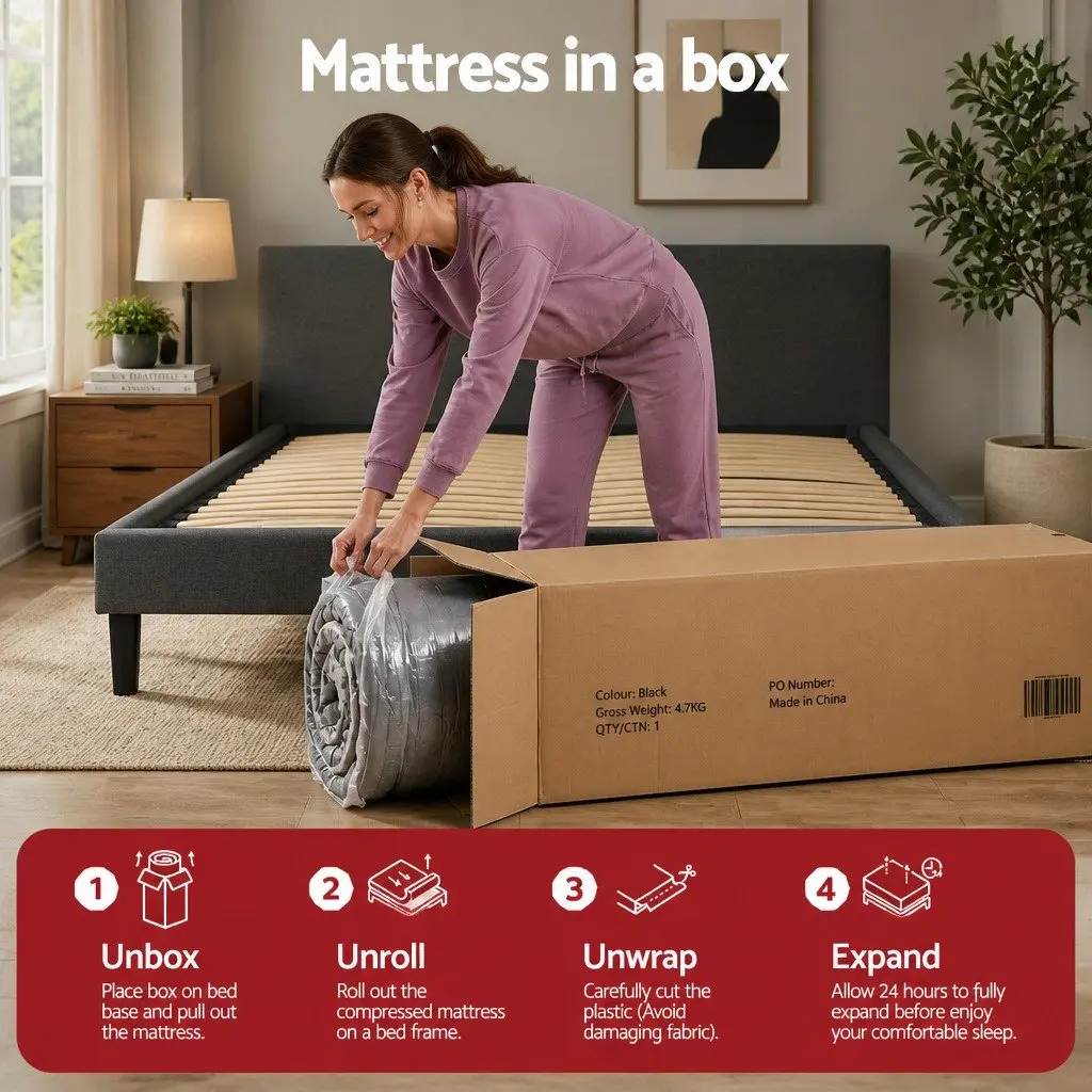 Queen 34cm Hybrid Pocket Spring Mattress