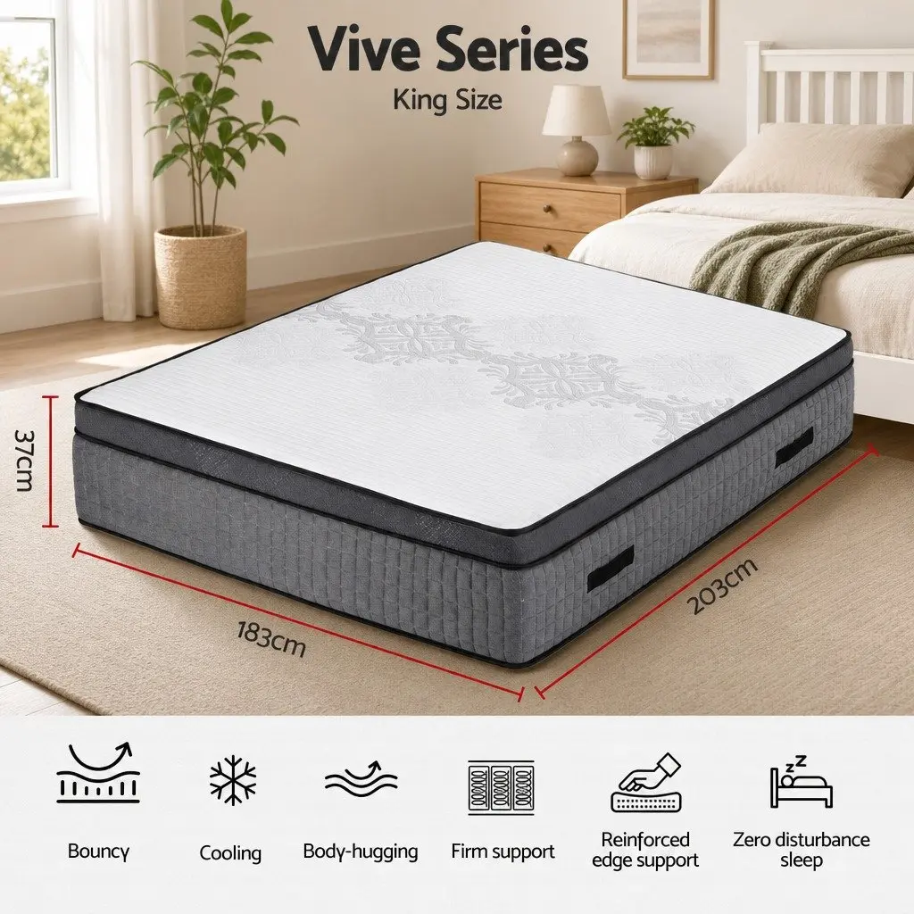 King Size Mattress 37cm with Adjustable Firmness