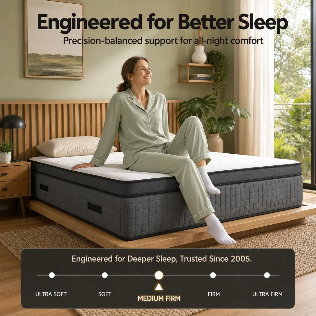 King Size Mattress 37cm with Adjustable Firmness